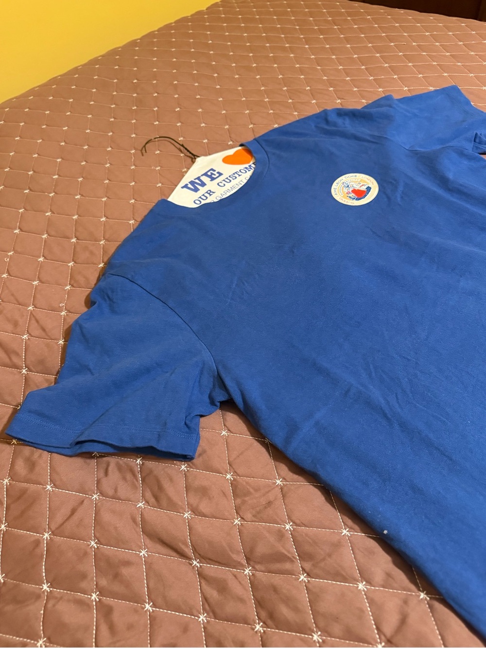 Aime Leon Dore Royal Blue Short-Sleeve Crewneck Tee with Chest Patch - Picture 2 of 7